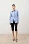 Blue Padded Poplin Women's Shirt