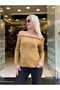 Strapless Neckline Floral Detailed Knitwear - 2