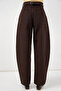 6689 Women's High Waist Baggy Jeans - Brown - 6