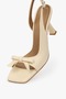 Women's Lola Butter Yellow Leather Bow Heeled Shoes - 3