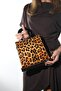 4627 Black and Yellow Patterned Patent Leather Women's Shoulder Bag