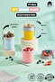 Fitmola Double Compartment Yogurt and Muesli Container with Fork (300+600 ml) Snack Diet Nutrition Box