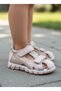 524 Orthopedic 100% Genuine Leather Girls Preschool Powder Corset Sandals