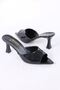 Nadeen Black Patent Leather Women's Heeled Slippers - 3