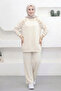 6076 - Stylish Comfortable Modal Fabric Button Detailed Loose Women's Suit - 4
