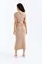 10168 Premium Yarn Blouse Long Slit Skirt Camisole Bottom Top Knitwear Set - 6