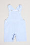 Solid T-Shirt and Striped Dungaree Set - 2