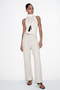 Organic Cotton Relaxed Fit Stone Women's Trousers - 3