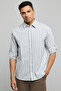 Striped Shirt with Classic Collar and Long Sleeves