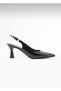 Women's Ovis Pointed Heeled Shoes - Coffee-Colored Patent Leather - 3