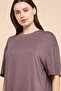 Solid Oversized Active T-Shirts with Crew Neck and Short Sleeves - 5