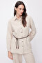 Women's Belted Linen Shirt - 2
