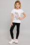 Unicorn Print T-Shirt with Crew Neck and Short Sleeves - 2