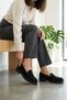 Black Suede Loafer Genuine Leather Women's Shoes Real Leather Black Suede Women's Loafer Shoes - 7
