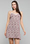 Patterned Strappy Nightdress with V-Neck - 3