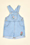 Printed T-Shirt and Denim Dungaree Set - 5