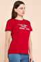 Typography Print T-Shirt with Crew Neck and Short Sleeves - 3