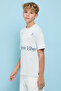 Typography Print T-Shirt with Crew Neck and Short Sleeves - 2