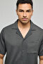 Textured Shirt with Crew Neck and Short Sleeves - 2