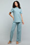 Patterned Collared Pyjama Set