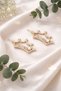 Gold Color Queen Crown Model Metal Women's Side Buckle with Zircon Stone and Pearl - 2
