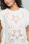 Cut-Out Detail Top with Crew Neck and Flutter Sleeves - 4