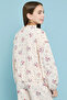 Floral Print Top with Crew Neck and Puff Sleeves - 5
