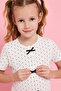 Polka Dots Top with Crew Neck and Short Sleeves - 2