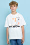 Printed T-Shirt with Crew Neck and Short Sleeves