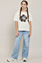Appliqued T-Shirt with Crew Neck and Short Sleeves - 2