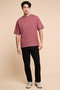 Solid T-Shirt with Crew Neck and Short Sleeves - 2