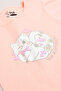 Printed Top with Crew Neck and Puff Sleeves - 4