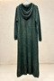 Openwork organic long dress with skirt and hood - 2
