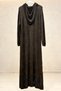 Openwork organic long dress with skirt and hood - 2