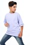 Boy's Crew Neck Drop Shoulder Short Sleeve Printed T-Shirt with Crest Detail 24498 - 4