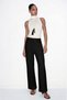 Organic Cotton Relaxed Fit Black Women's Trousers - 2