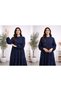 Viscose Dress with Folded Skirt Detail - 4