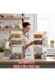 Set of 6 5.5 Liter (5.5X6) Horizontal Food Storage Containers with Plastic Lock-Lids Kitchen Interior-Exterior Organizer - 2