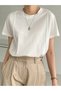 Women's Plain T-Shirt Single Jersey Fabric Comfortable Fit Daily Combination T-Shirt - 2