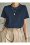 Women's Short Sleeve Stripe Detailed Basic T-Shirt Single Jersey Fabric Summer Comfortable T-Shirt