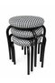 Black Metal Erasable Fabric Octopus Stool (3 Pieces)