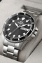 Steel Band with Calendar, Steel Case Men's Wristwatch Bracelet Gift Silver-Black Sdslz009 - 3