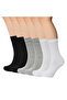 Women's Seamless Bamboo Women's Long Socks Boxed 6 Pairs Premium Plain Black White Gray Color Socks - 3