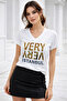 Women's White 100% Cotton Sequined Printed V-Neck Short Sleeve T-Shirt - 5