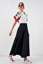 Women's Long Denim Skirt 8066 - Navy Blue - 3