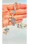 Beige Balloon Eye Patterned Silver Evil Eye Keychain - 4