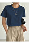 Women's Short Sleeve Stripe Detailed Basic T-Shirt Single Jersey Fabric Summer Comfortable T-Shirt - 3