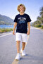 California and Surf Printed Cotton Combed 3-Piece Summer T-Shirt-Shorts Kids Set - 2
