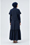 Aerobin Fabric Tied Double Suit 0258-04 Navy Blue - 3
