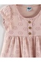 Daisy Printed Buttoned Combed Cotton Girls' Dress - 2